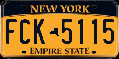 NY license plate FCK5115