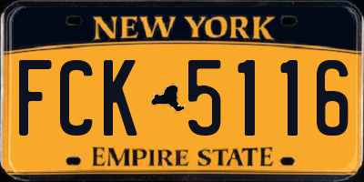 NY license plate FCK5116