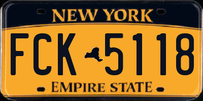 NY license plate FCK5118