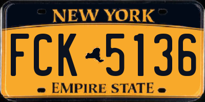 NY license plate FCK5136