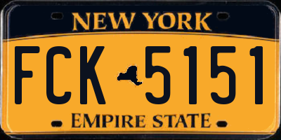NY license plate FCK5151