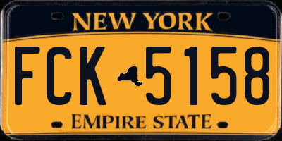 NY license plate FCK5158