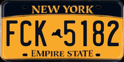 NY license plate FCK5182