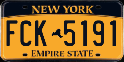 NY license plate FCK5191