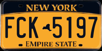 NY license plate FCK5197