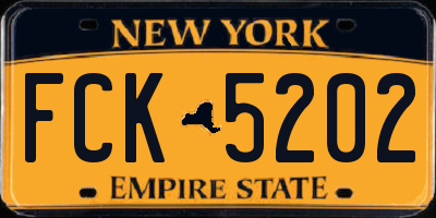 NY license plate FCK5202