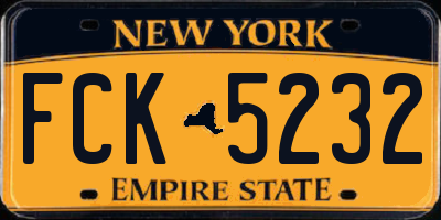 NY license plate FCK5232