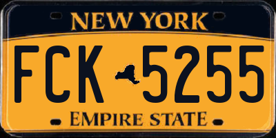 NY license plate FCK5255
