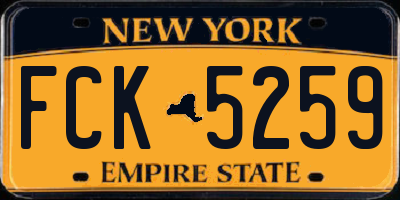 NY license plate FCK5259