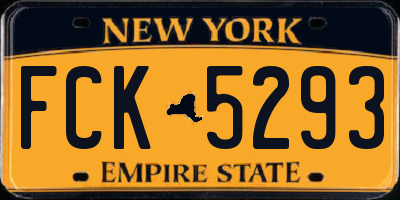 NY license plate FCK5293