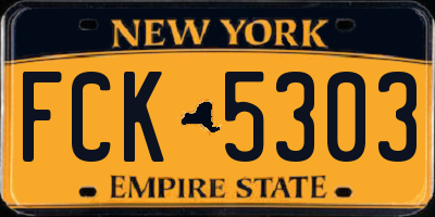 NY license plate FCK5303