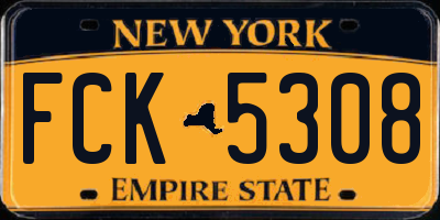 NY license plate FCK5308