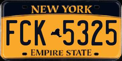 NY license plate FCK5325