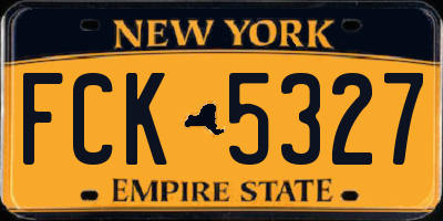 NY license plate FCK5327