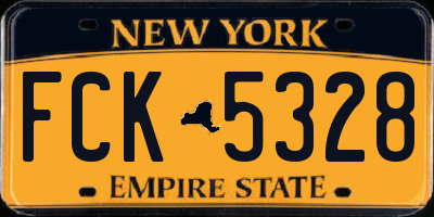 NY license plate FCK5328
