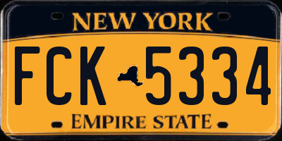 NY license plate FCK5334