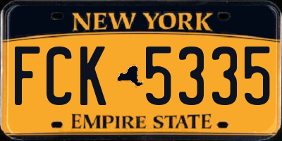 NY license plate FCK5335