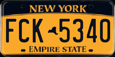 NY license plate FCK5340