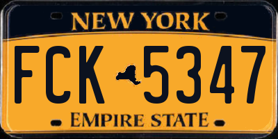 NY license plate FCK5347