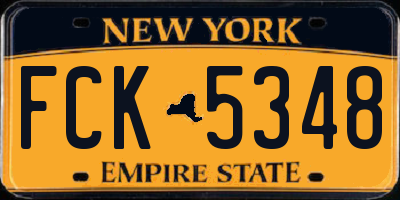 NY license plate FCK5348