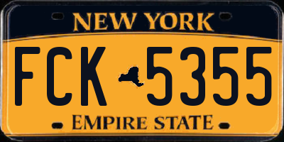 NY license plate FCK5355