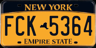 NY license plate FCK5364