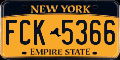 NY license plate FCK5366