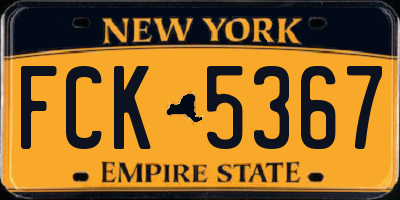NY license plate FCK5367