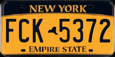 NY license plate FCK5372