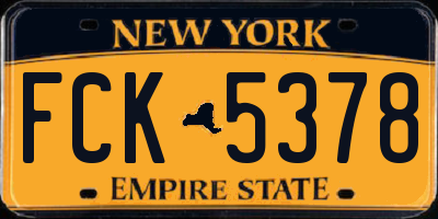 NY license plate FCK5378