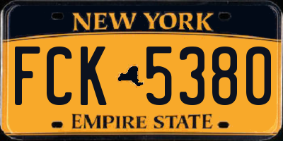 NY license plate FCK5380