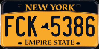 NY license plate FCK5386