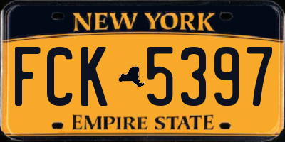 NY license plate FCK5397