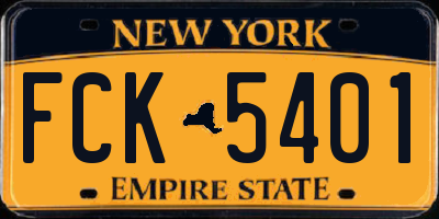NY license plate FCK5401
