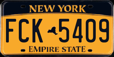NY license plate FCK5409