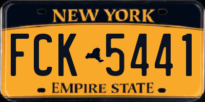 NY license plate FCK5441