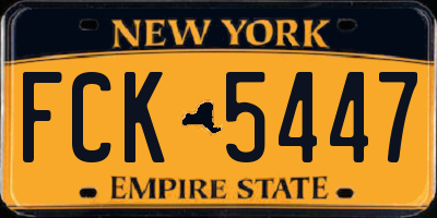 NY license plate FCK5447