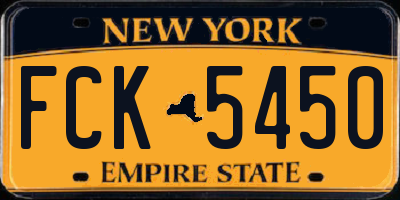NY license plate FCK5450