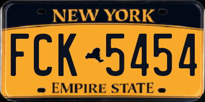 NY license plate FCK5454