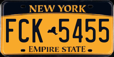 NY license plate FCK5455