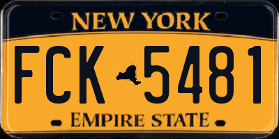 NY license plate FCK5481