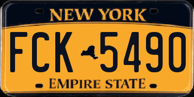 NY license plate FCK5490