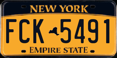 NY license plate FCK5491