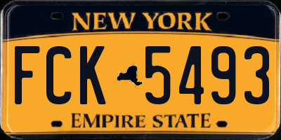 NY license plate FCK5493