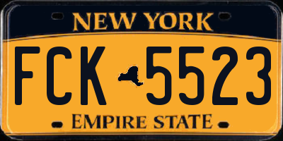 NY license plate FCK5523