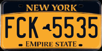NY license plate FCK5535