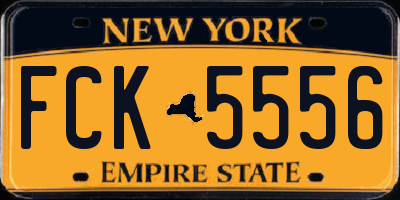 NY license plate FCK5556