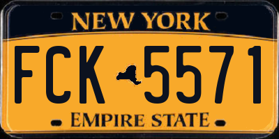NY license plate FCK5571