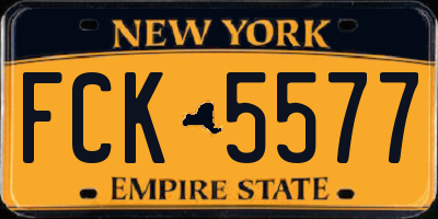 NY license plate FCK5577