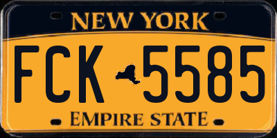 NY license plate FCK5585